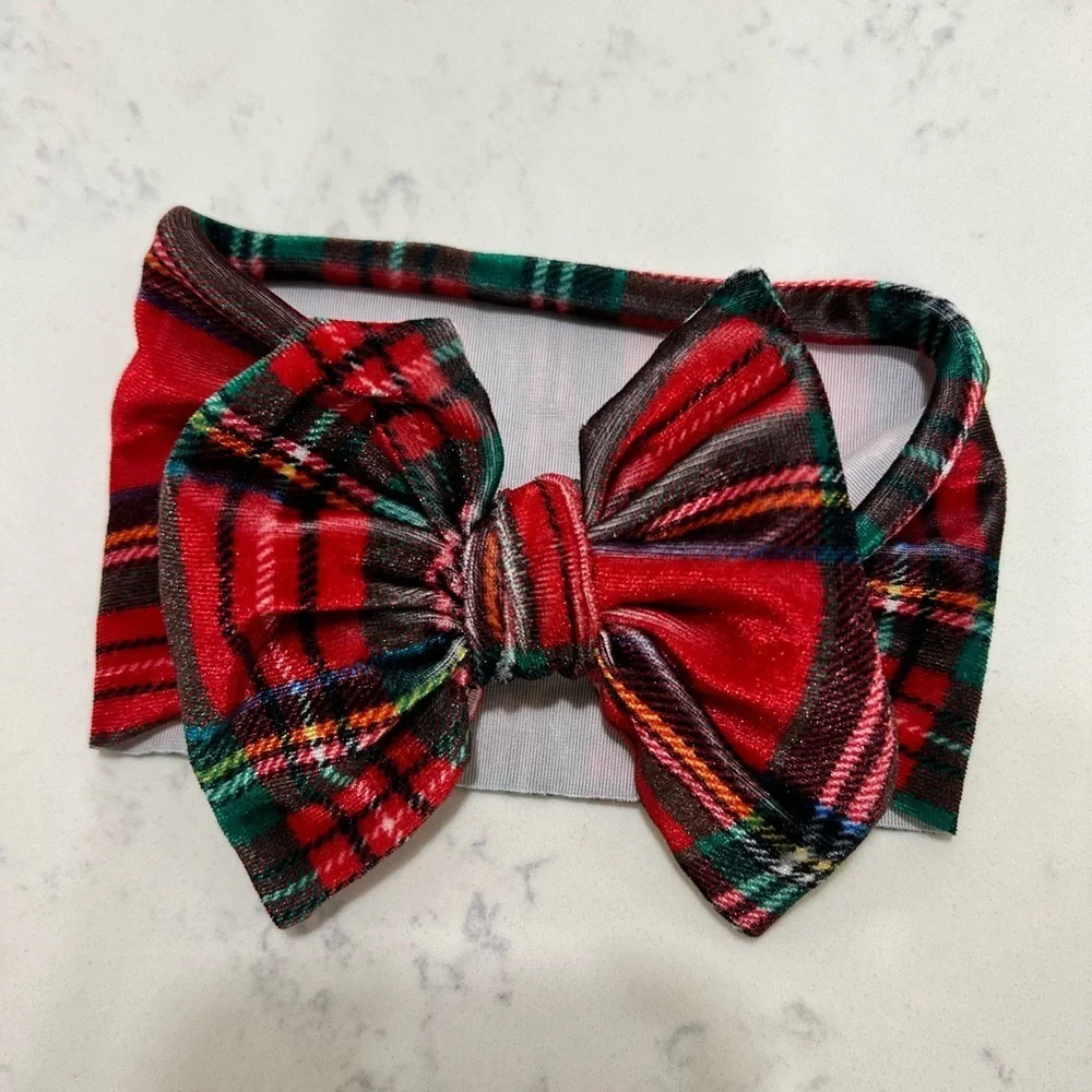 Festive Holiday Bow Headbands. Set of 5